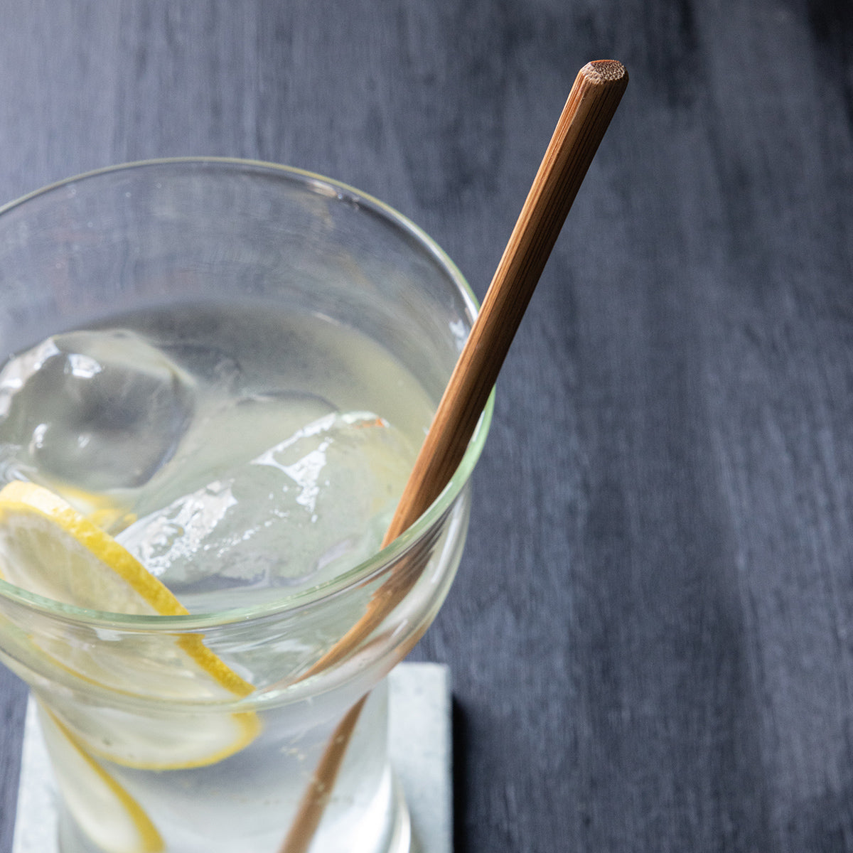 A long bamboo stirrer that fits perfectly in your glass