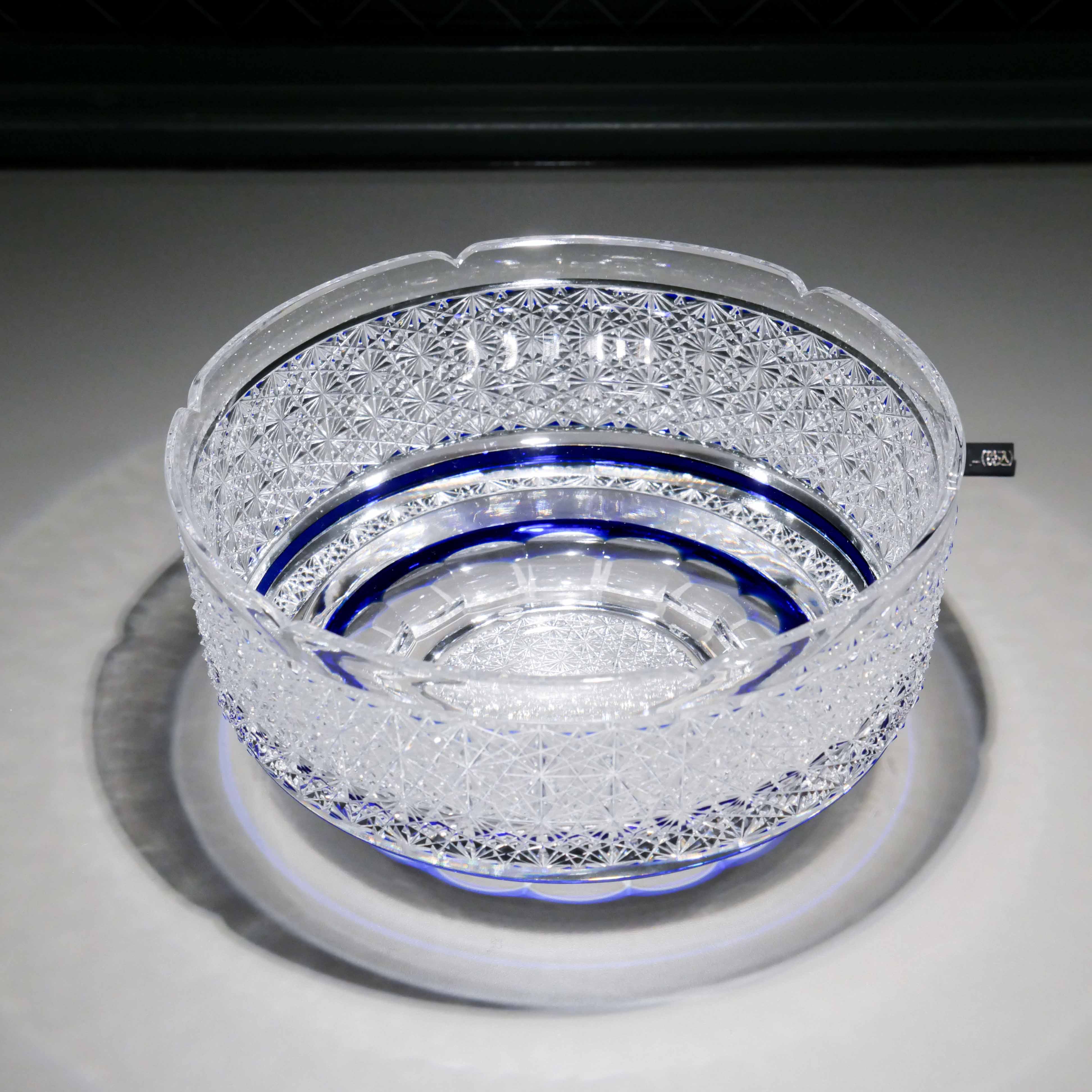 ガラス専門店 │ 江戸切子 │ 小林硝子工芸所 │ ルリ菊つなぎ菓子鉢