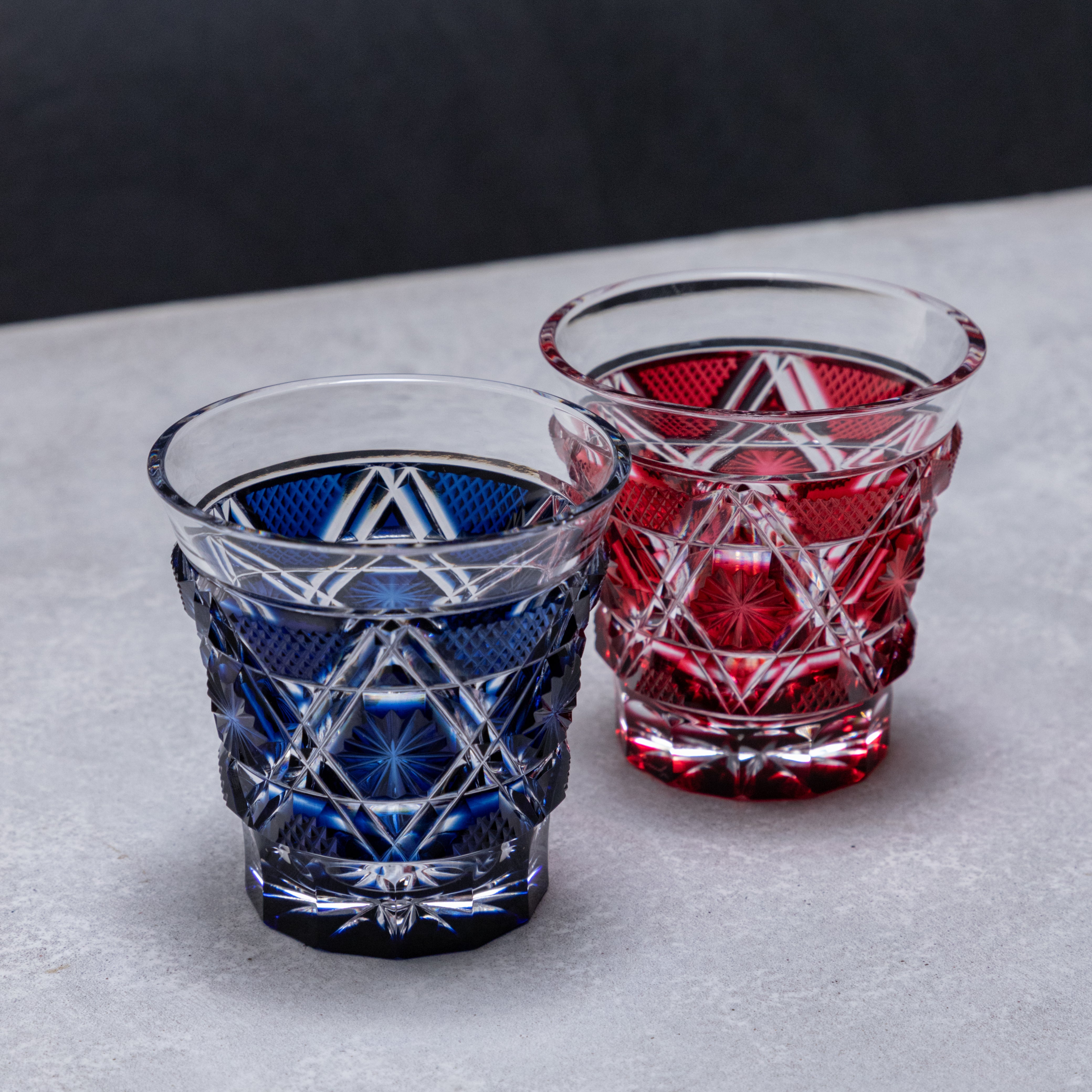 Cold sake glass / Edo Kiriko pair set