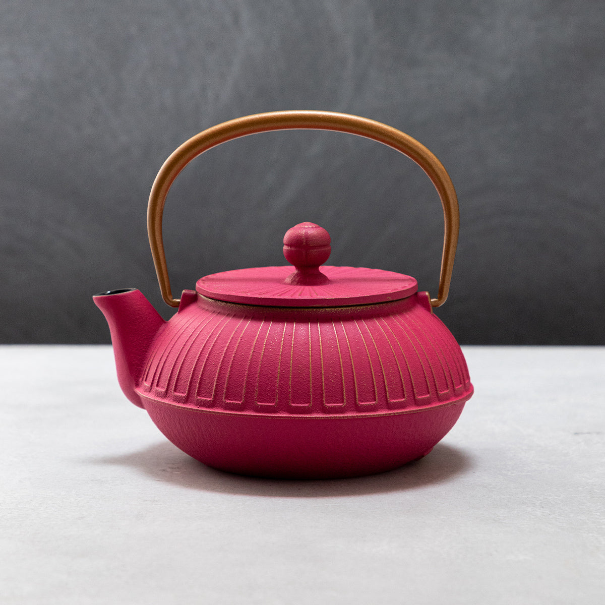 ガラス専門店｜南部鉄器｜岩鋳｜急須5型菊 ピンク – TSUCHI-YA