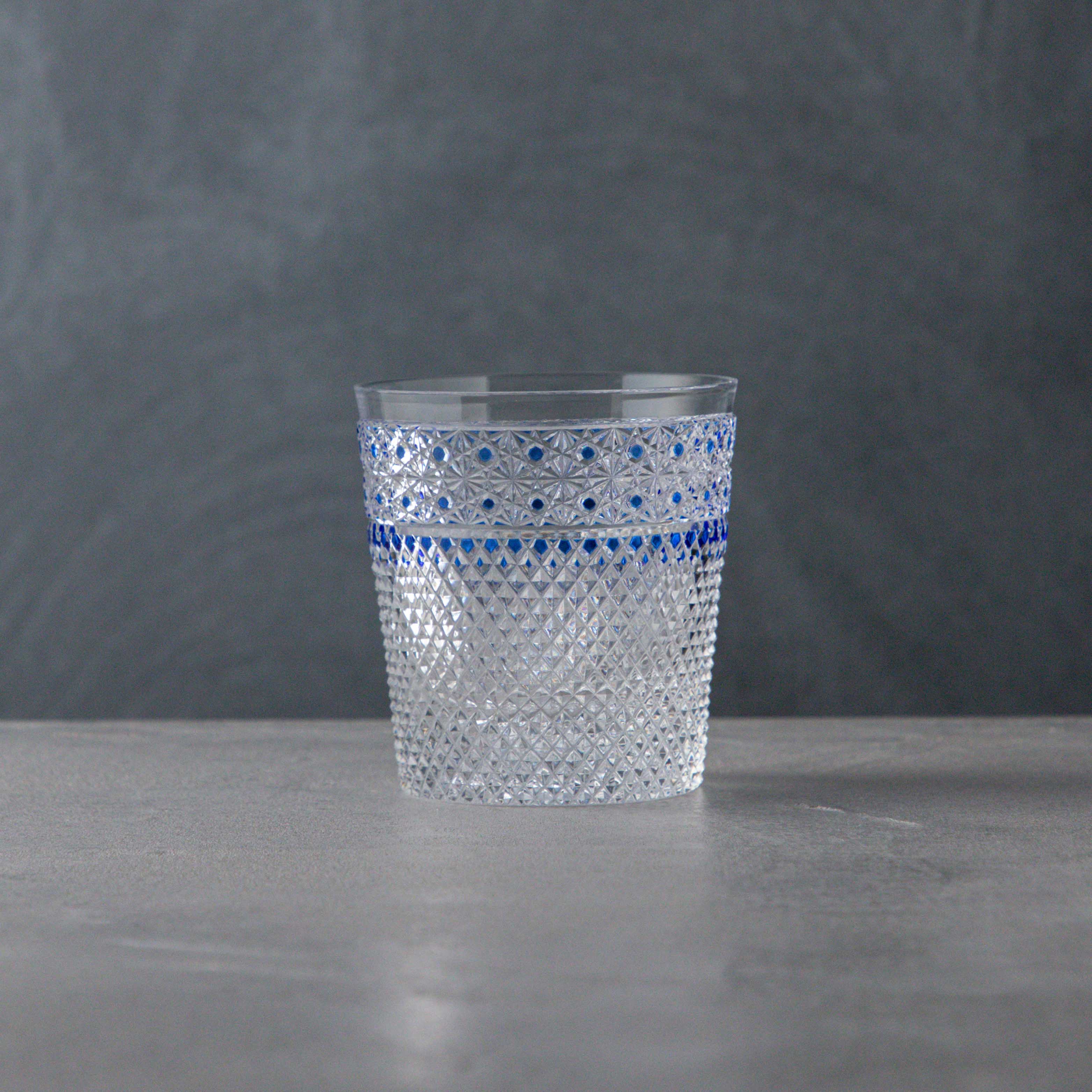 Edo Kiriko Amber Ruli Chrysanthemum Connection Yarai Old Glass