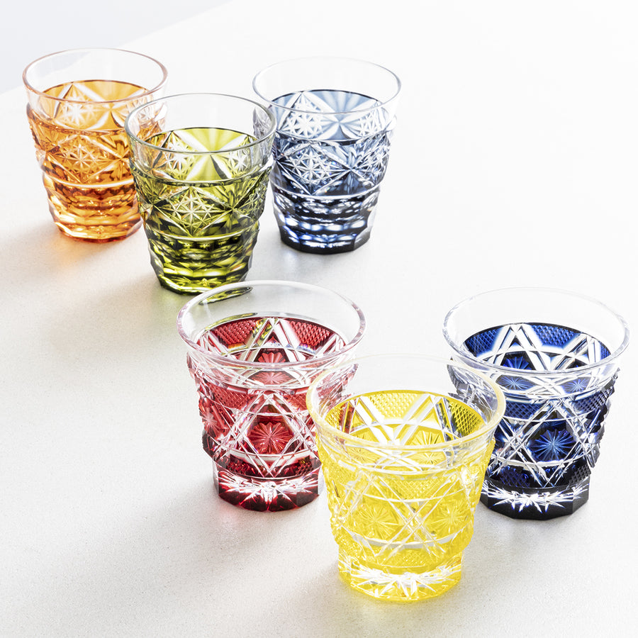 冷酒グラス cut01／金赤 – TSUCHI-YA │ ガラスの器と工芸