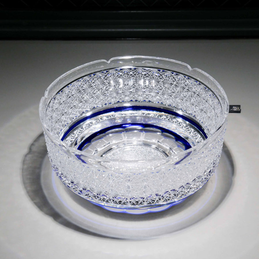 ガラス専門店 │ 江戸切子 │ 小林硝子工芸所 │ ルリ菊つなぎ菓子鉢