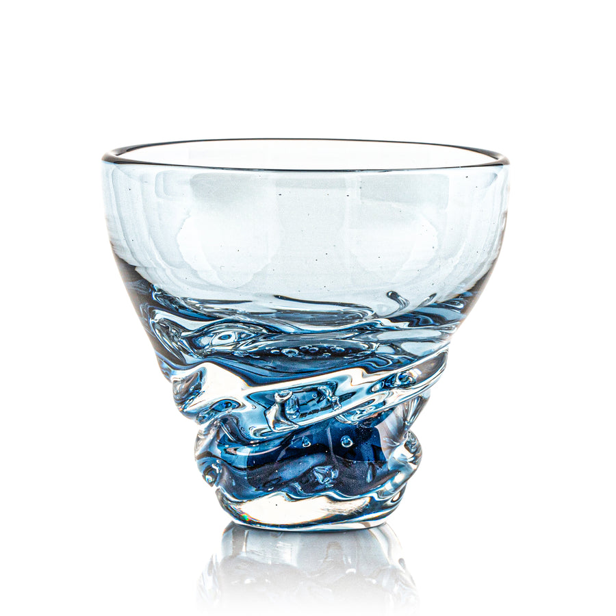ガラス専門店｜能登島ガラス工房｜Sake Cup Blue 能登藍 流 ぐい呑み