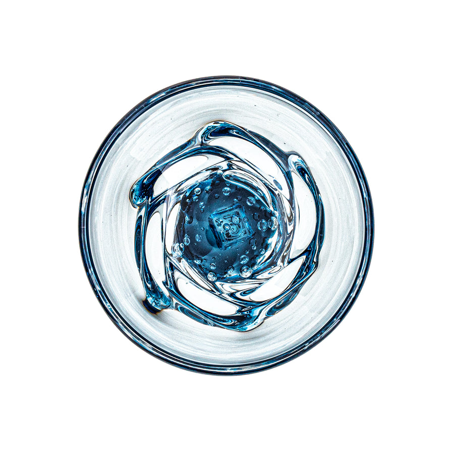 ガラス専門店｜能登島ガラス工房｜Sake Cup Blue 能登藍 流 ぐい呑み