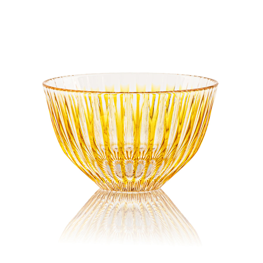 Edo Kiriko Amber Green Chrysanthemum Yarai Old Glass – TSUCHI-YA