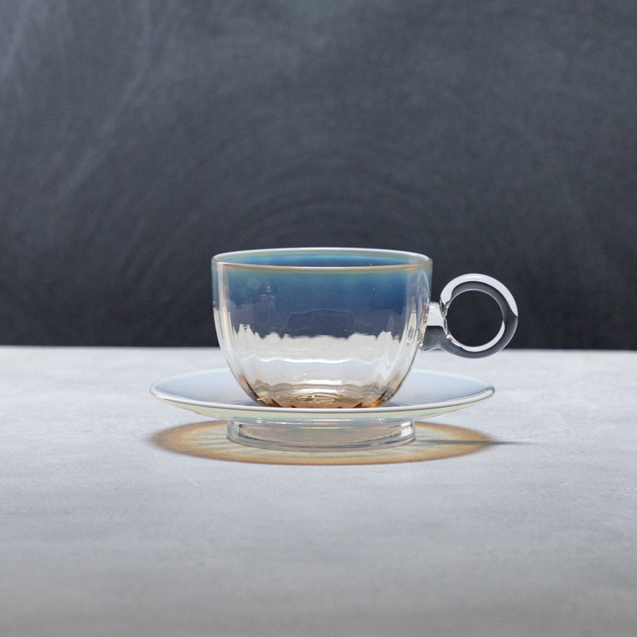 ガラス専門店｜能登島ガラス工房｜耐熱｜紅茶カップセット パール
