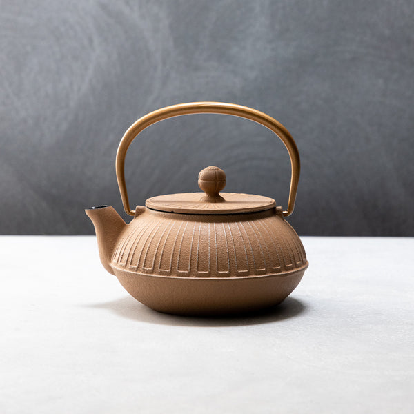 ガラス専門店｜南部鉄器｜岩鋳｜急須5型菊 ベージュ – TSUCHI-YA
