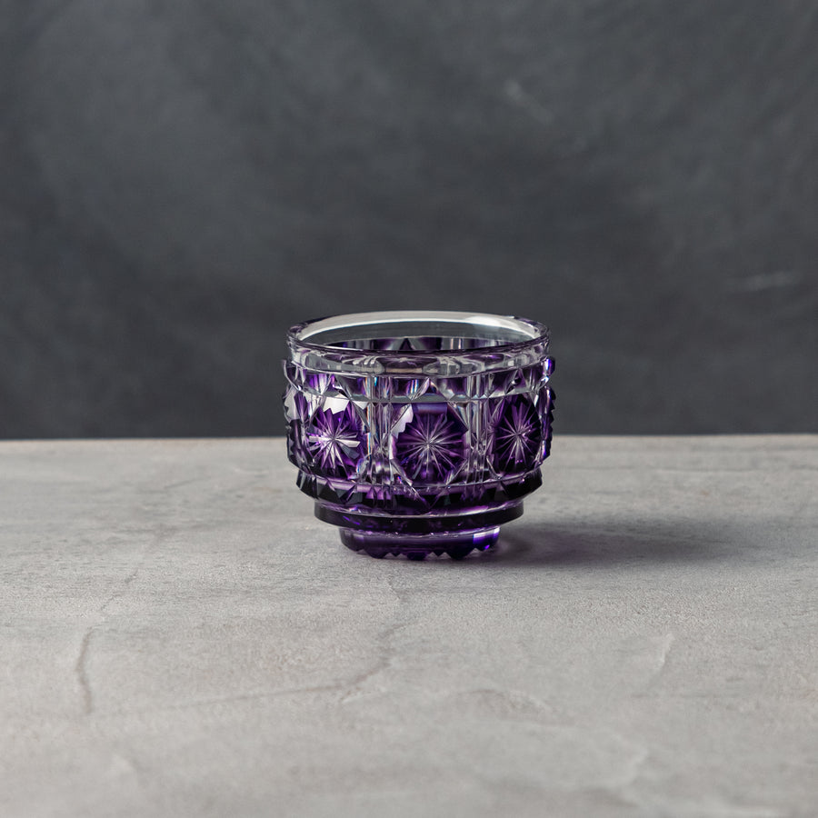 Sake cup (large) cut18/Shimazu purple