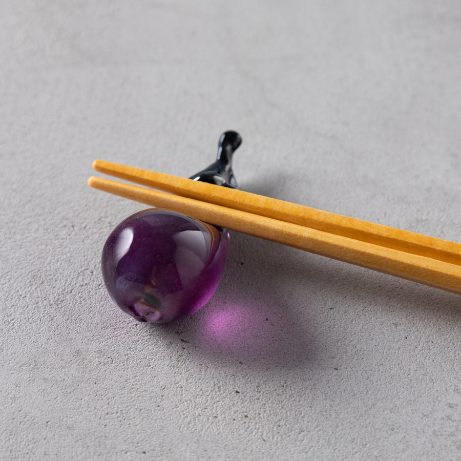 ガラス専門店｜築館礼野｜Chopstick Holder 箸置き／なす – TSUCHI-YA