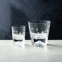 ガラス専門店｜ミツワガラス工芸｜富士山ロックグラス 桜文様 – TSUCHI