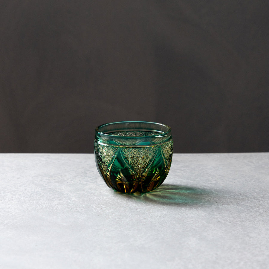 Sake Glass 雫-Shizuku- 緑琥珀