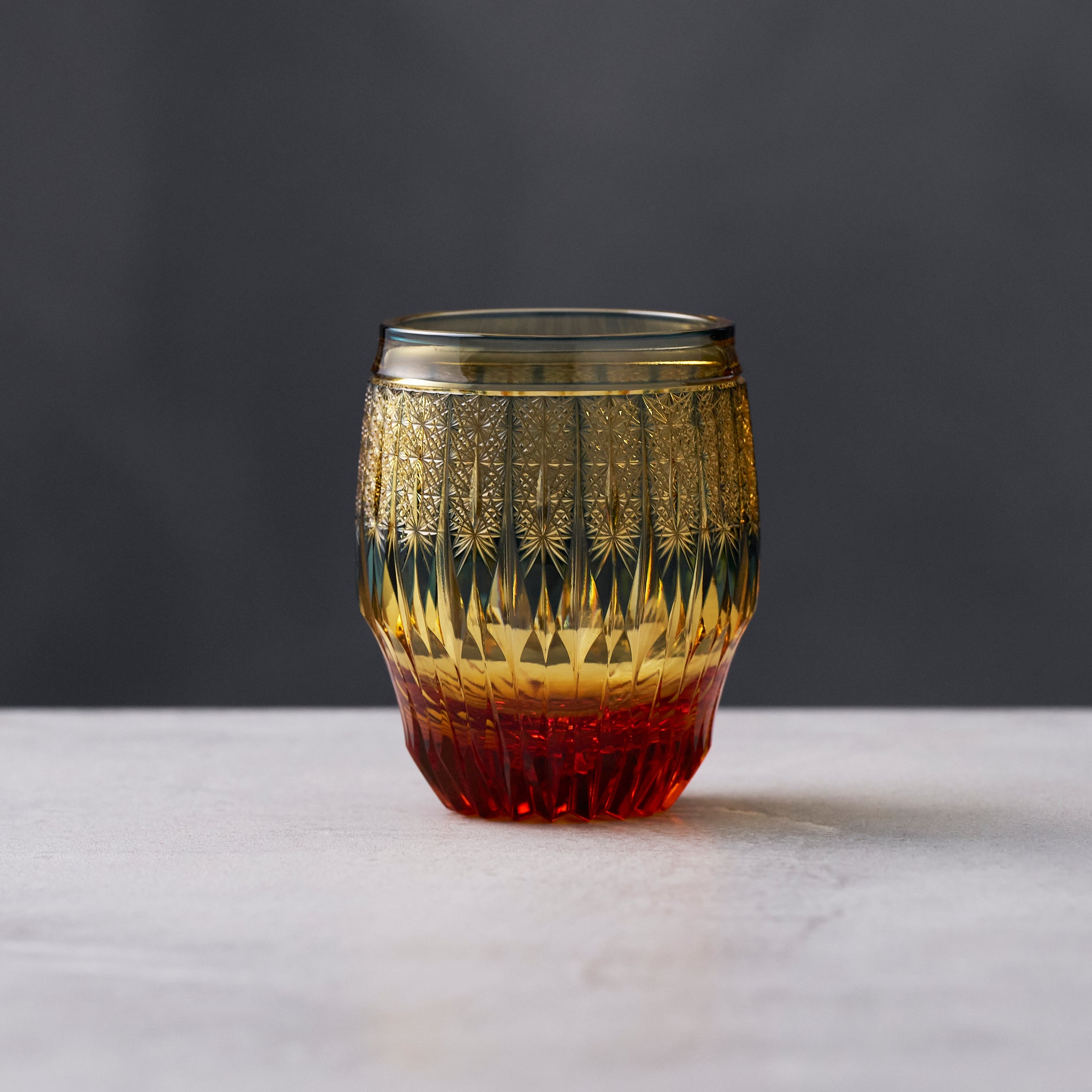 ガラス専門店｜松井文孝｜Glass 樽型オールド 祈想 - 惺 - 琥珀藍