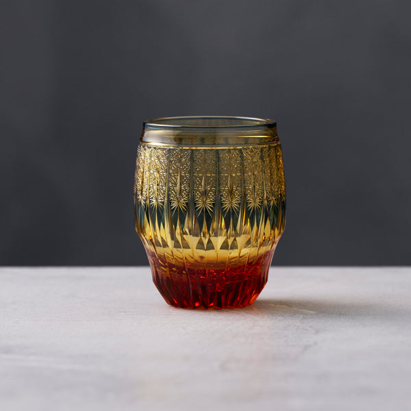 ガラス専門店｜松井文孝｜Glass 樽型オールド 祈想 - 惺 - 琥珀藍