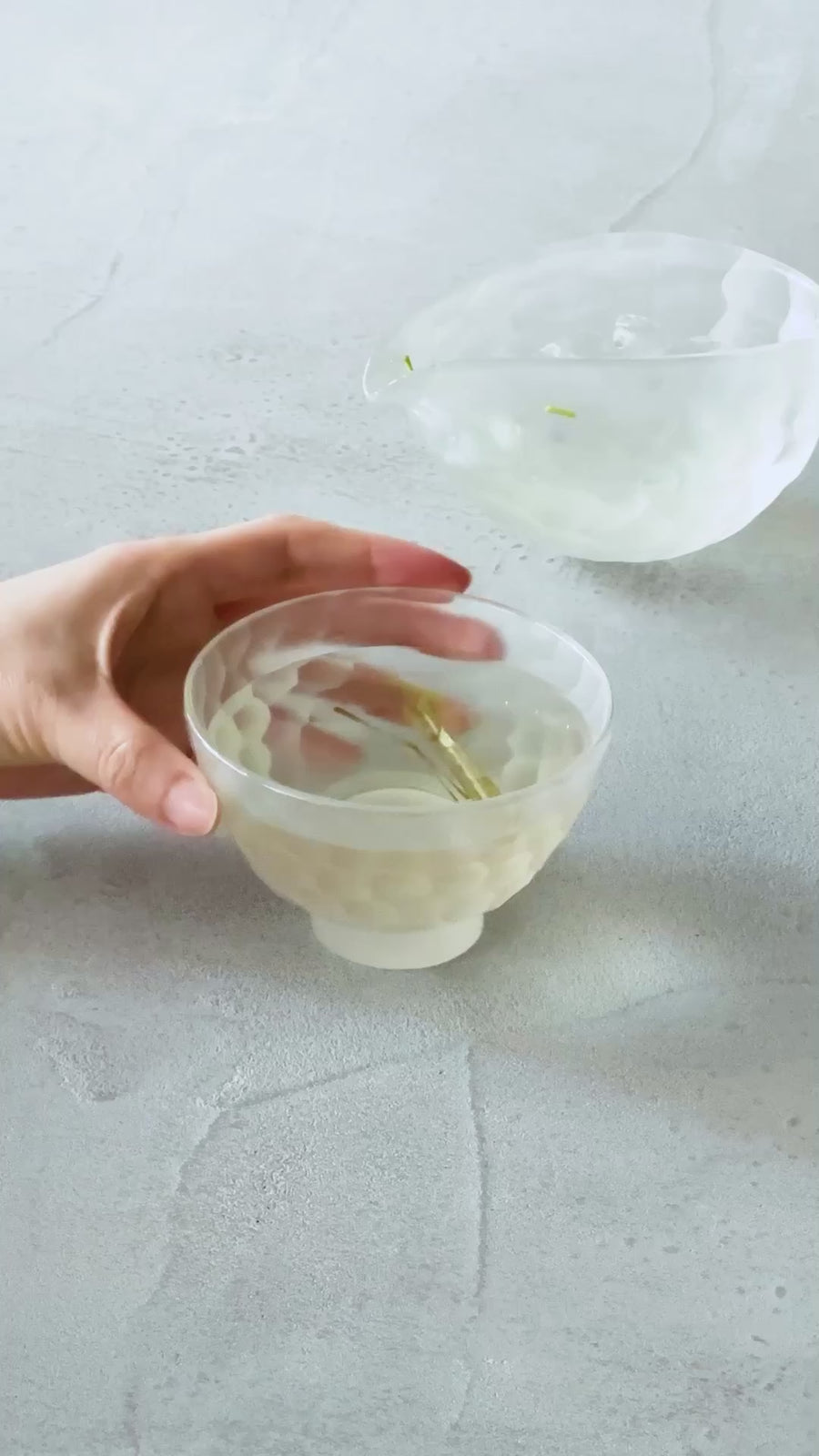 削紋 冷茶グラス（お椀型）